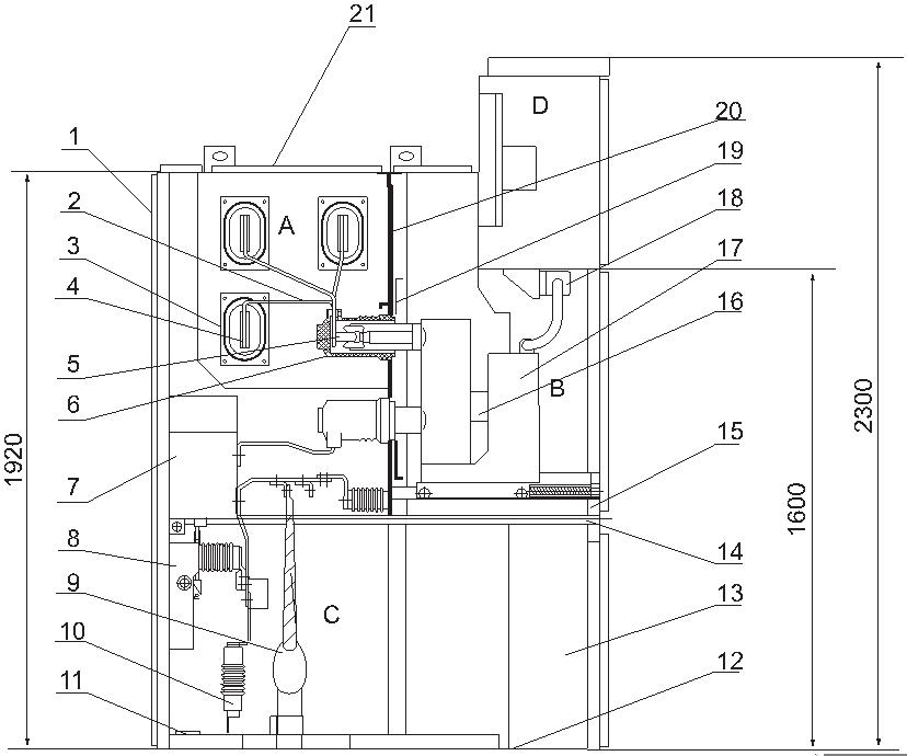 Structural diagram of switchgear