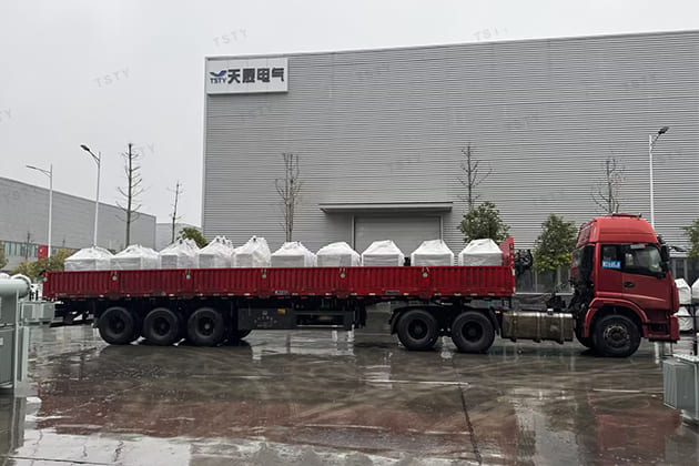A batch of transformers was shipped overseas.